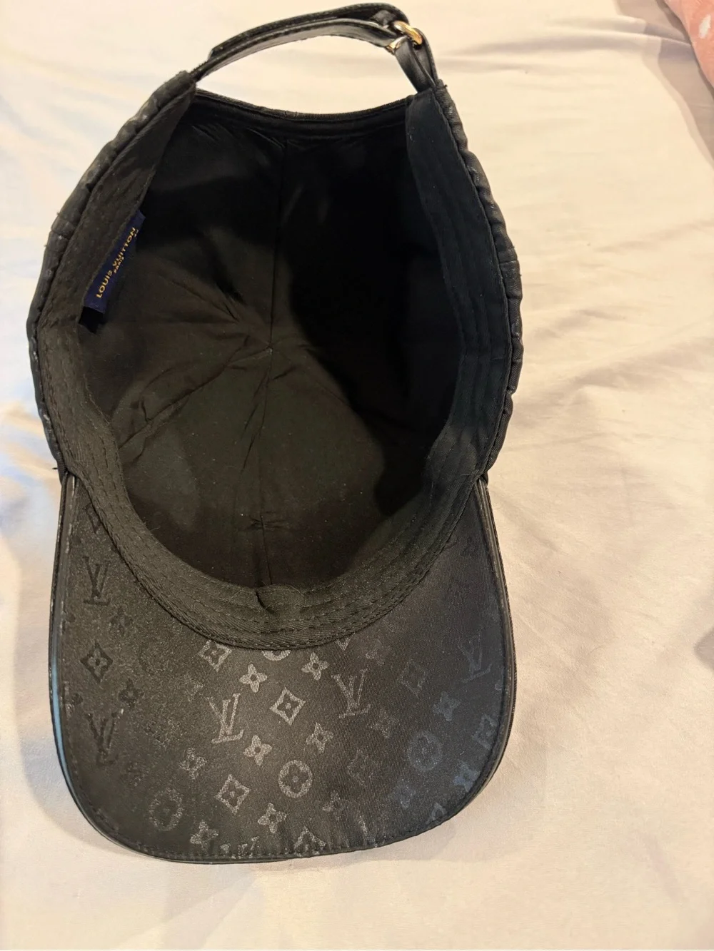 LV black leather/nylon hat baseball cap